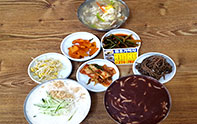 팥칼국수 한상